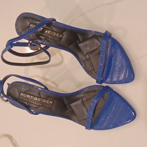 Kurt Geiger London Shoreditch Blue Strappy Sandals Heels NEW Multi Sizes $185